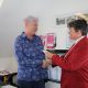 Client meeting and exchanging business cards at the HDK Marketing office