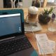 Working online in a cafe in Mexico City